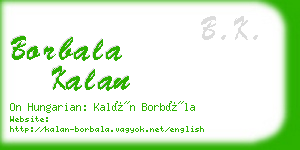 borbala kalan business card